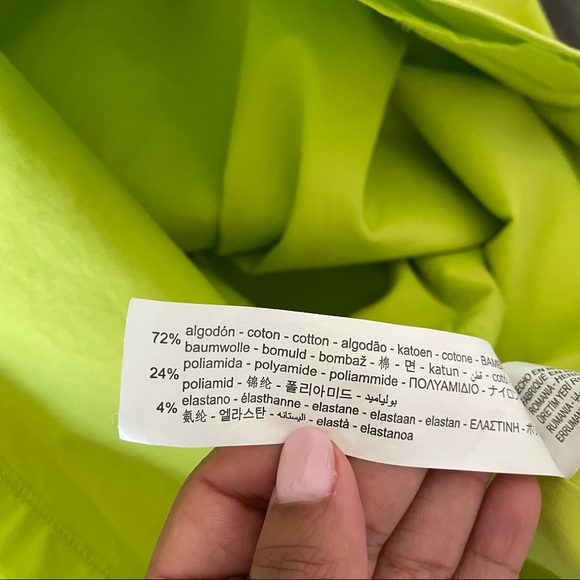 Zara Key Lime Cut Out Mini Dress Size L - Picture 10 of 11
